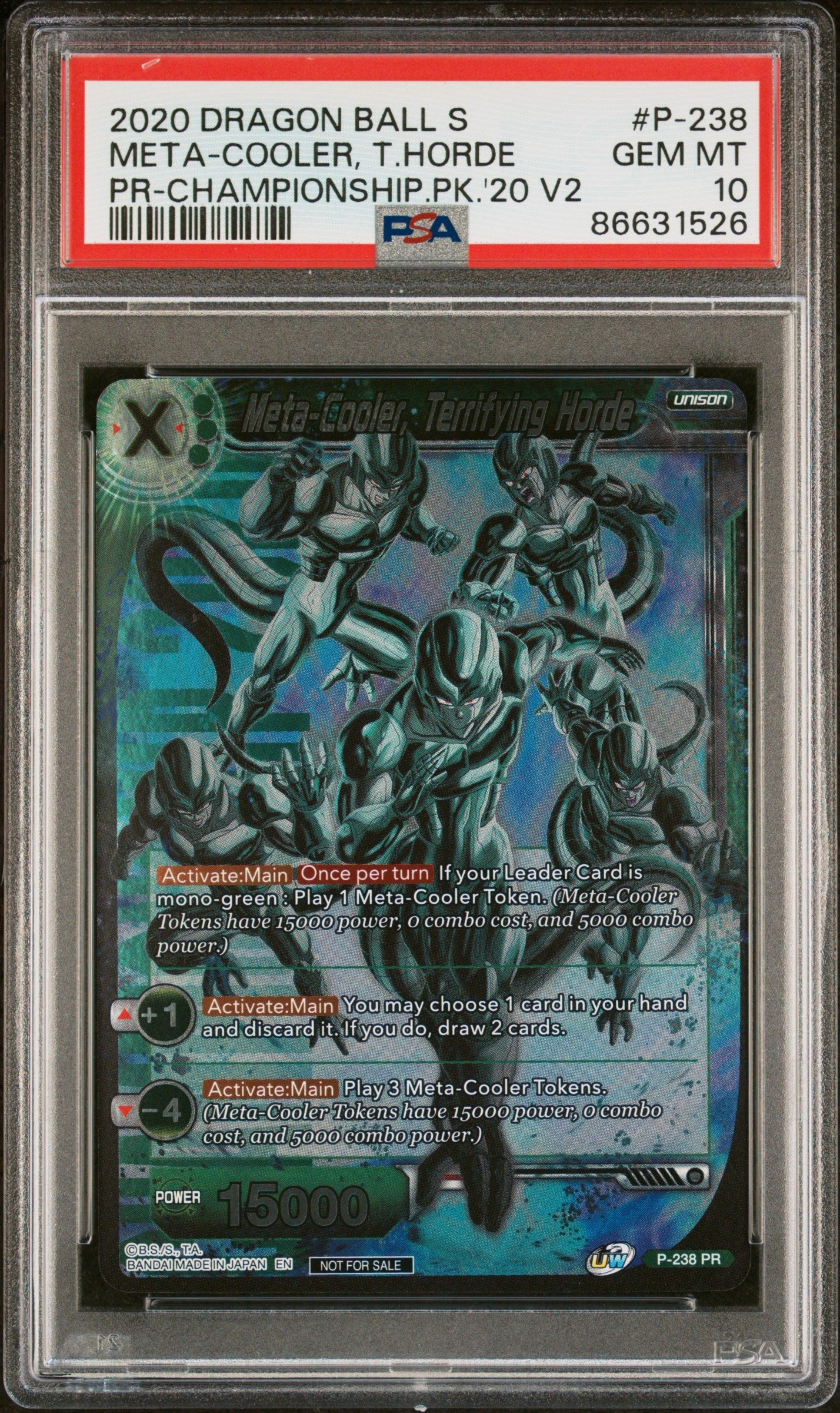 2020 DRAGON BALL SUPER CHAMPIONSHIP 2020 MT-COOLER, TRFY HORDE #P-238 - PSA 10