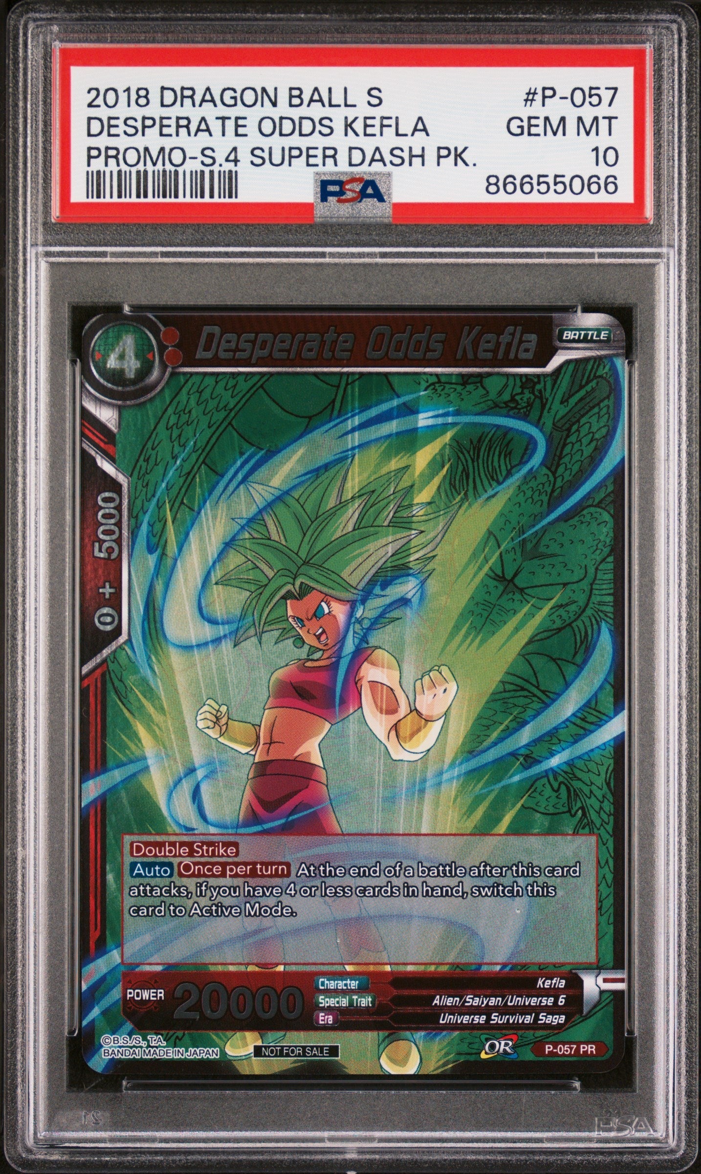 2018 DRAGON BALL SUPER DESPERATE ODDS KEFLA #P-057 - PSA 10