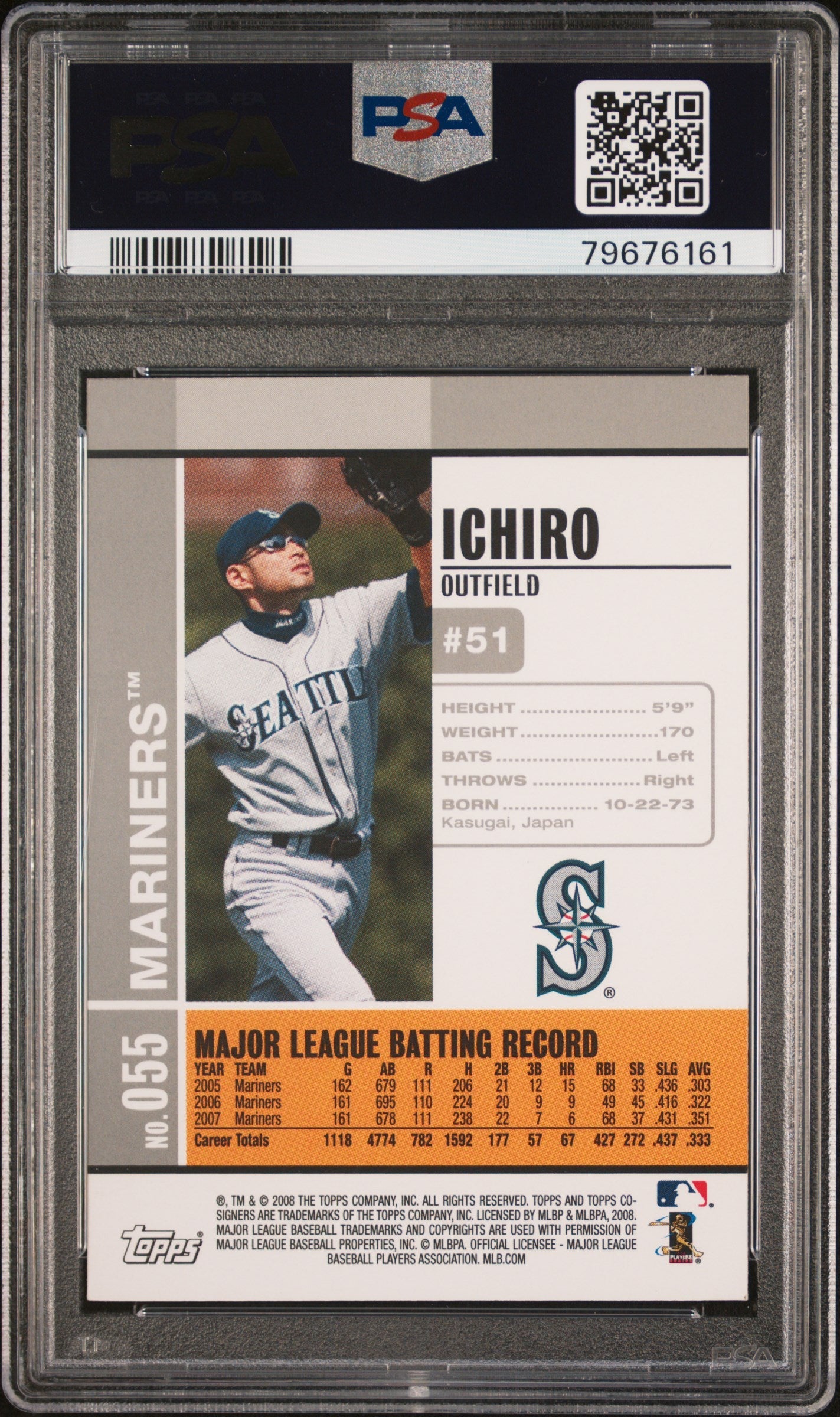 2008 TOPPS CO-SIGNERS ICHIRO SUZUKI  #55 - PSA 10