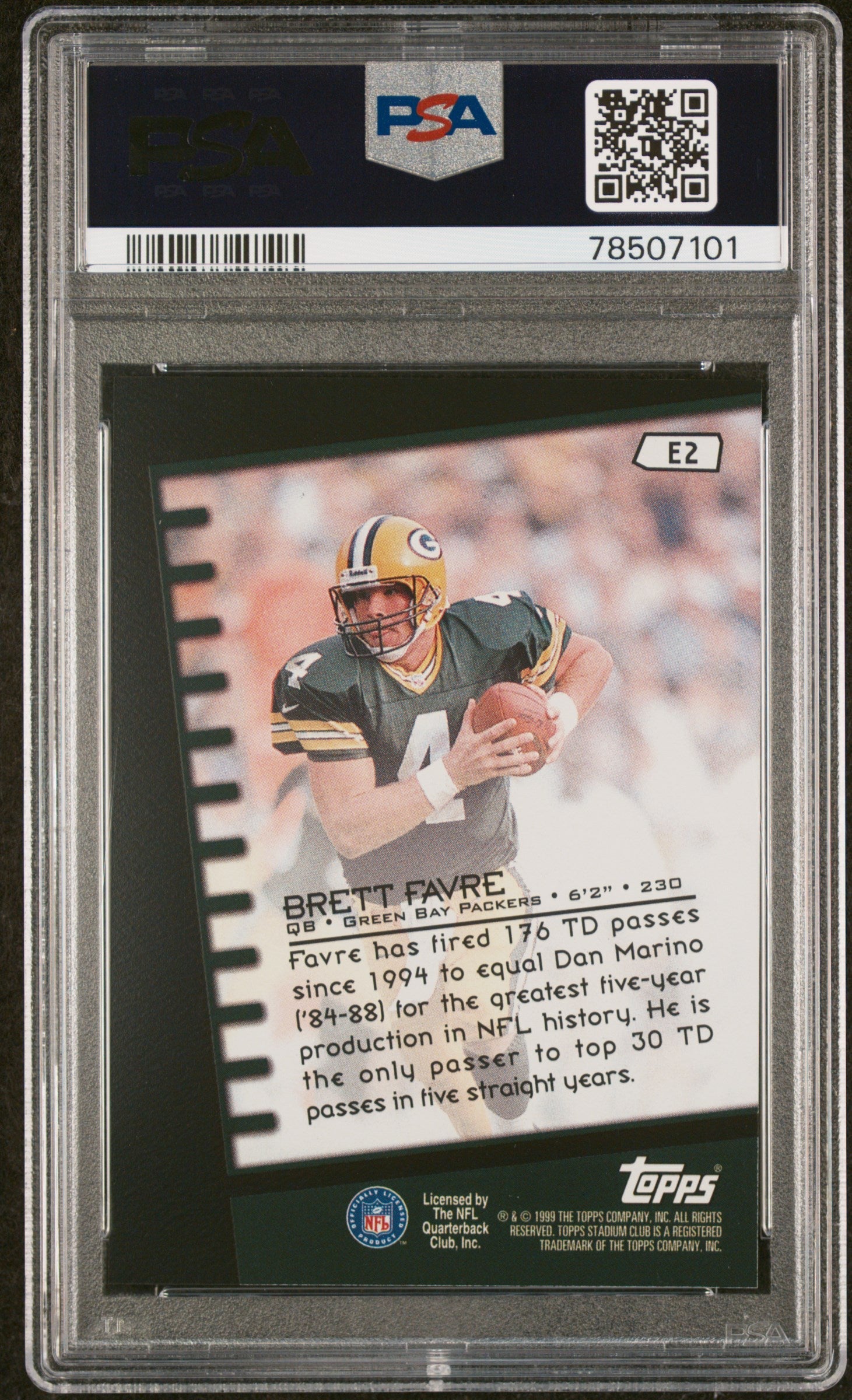 1999 STADIUM CLUB EMPERORS OF THE ZONE BRETT FAVRE #E2 PSA 10