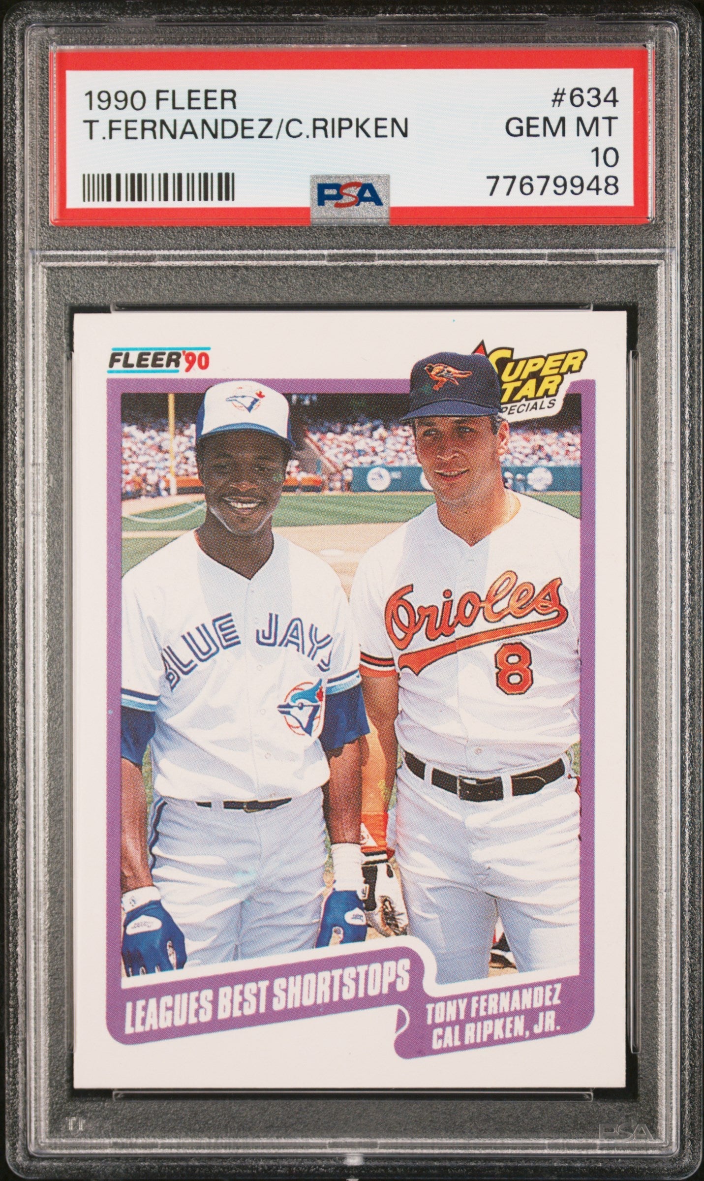 1990 FLEER T.FERNANDEZ/C.RIPKEN  #634 - PSA 10