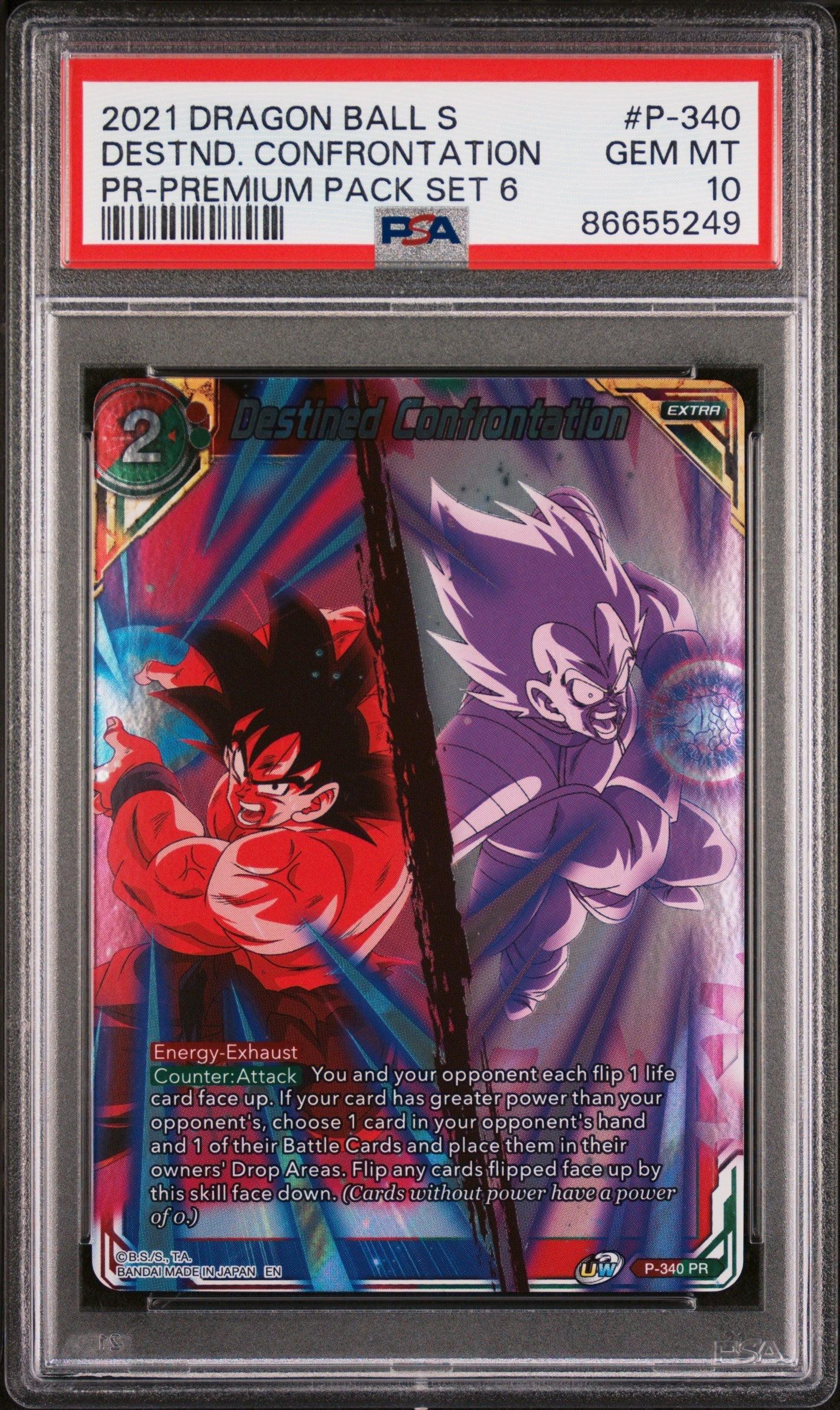 2021 DRAGON BALL SUPER DESTND. CONFRONTATION #P-340 - PSA 10