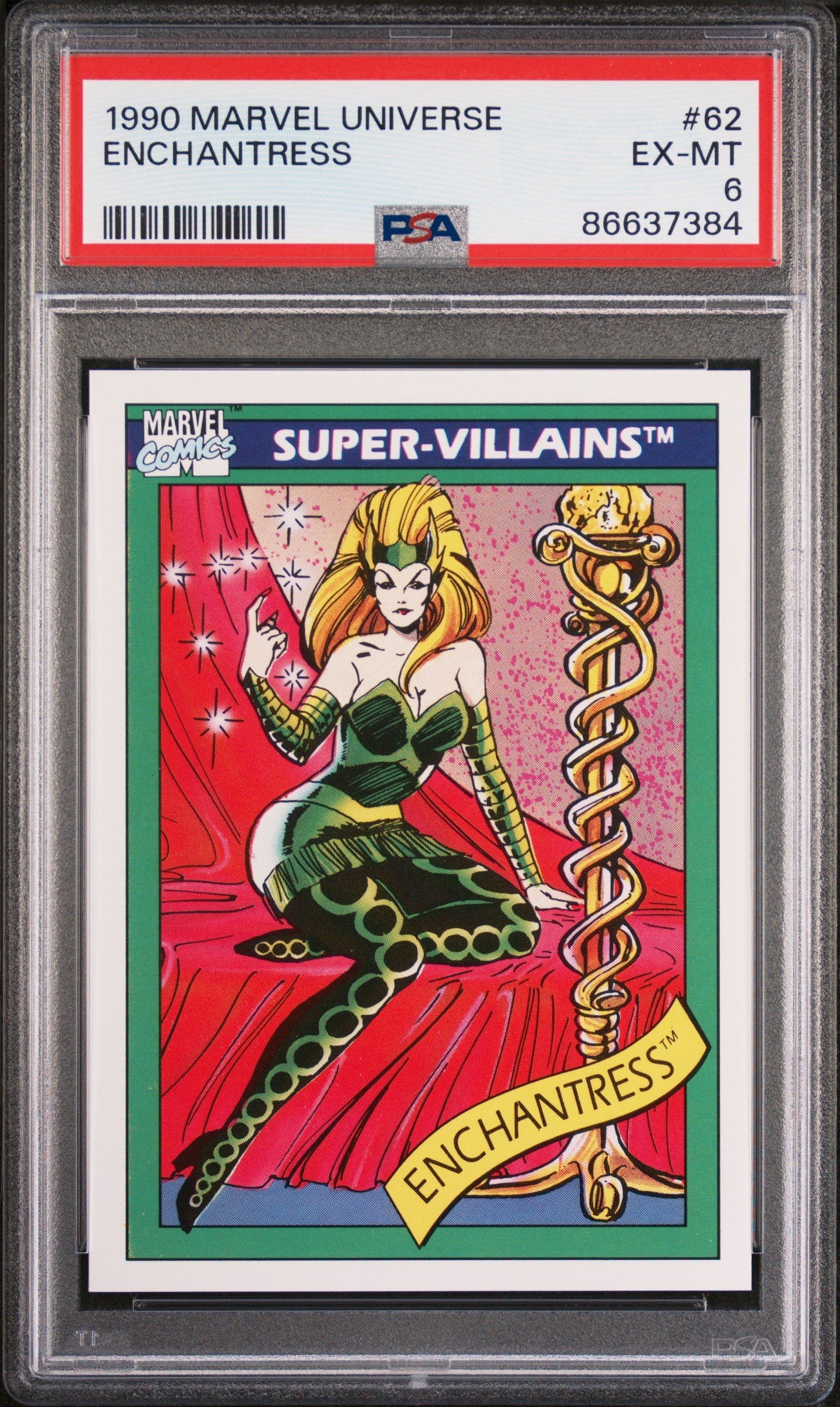 1990 MARVEL UNIVERSE ENCHANTRESS  #62 - PSA 6