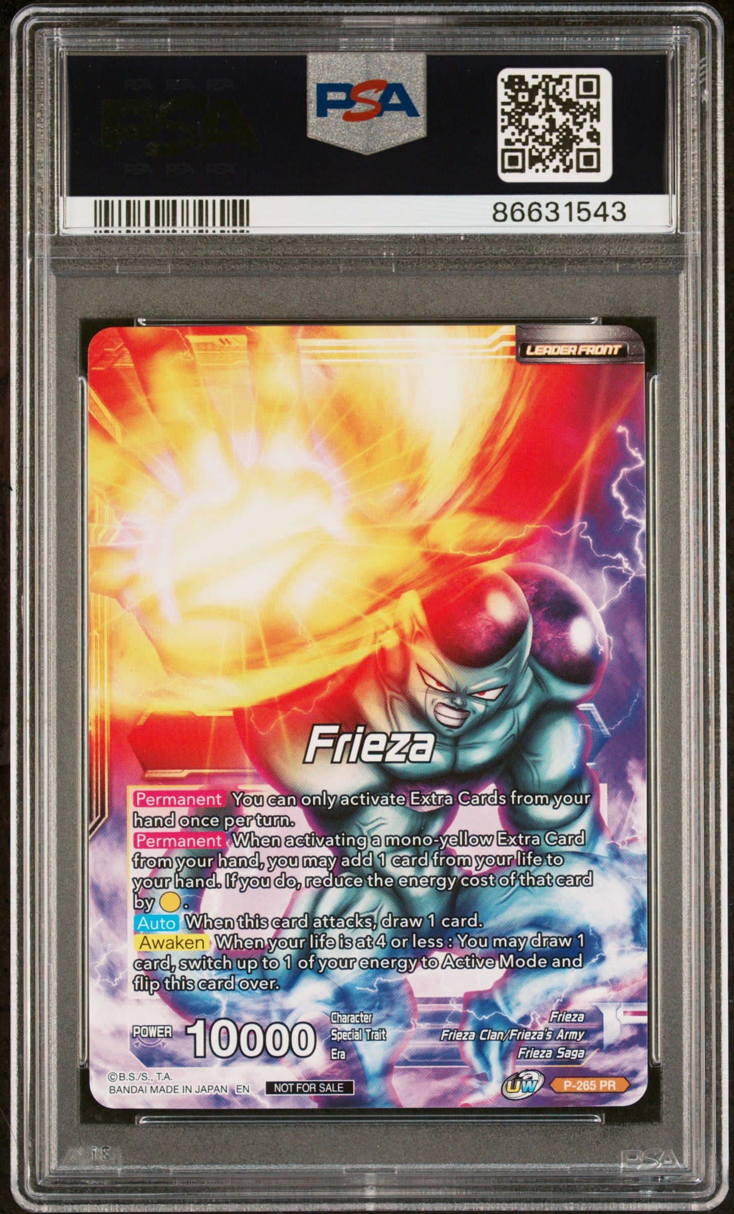 2021 DRAGON BALL SUPER UNISON WARRIOR  MCH FRIEZA, RSC MNRCH #P-265 - PSA 10