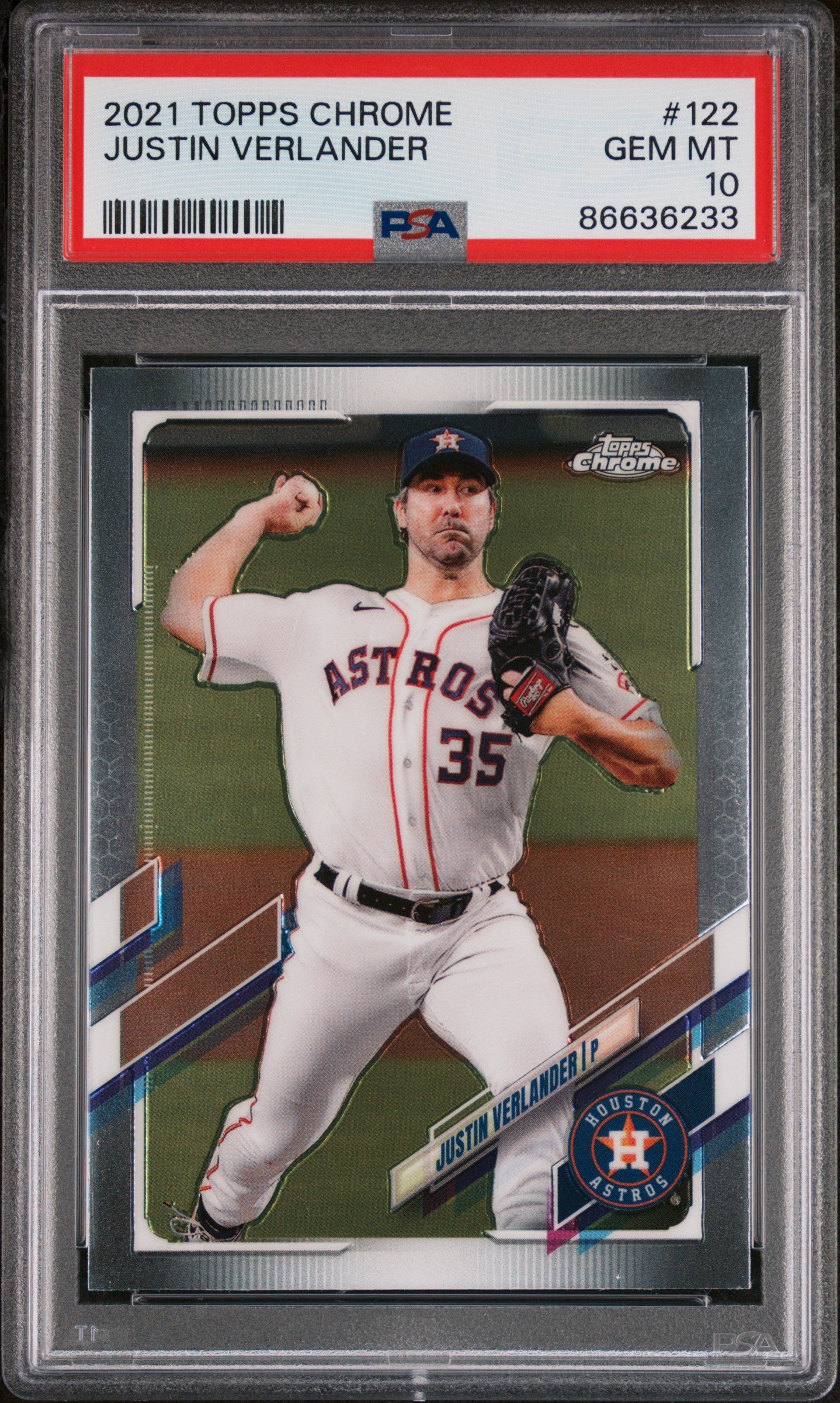 2021 TOPPS CHROME JUSTIN VERLANDER #122 - PSA 10