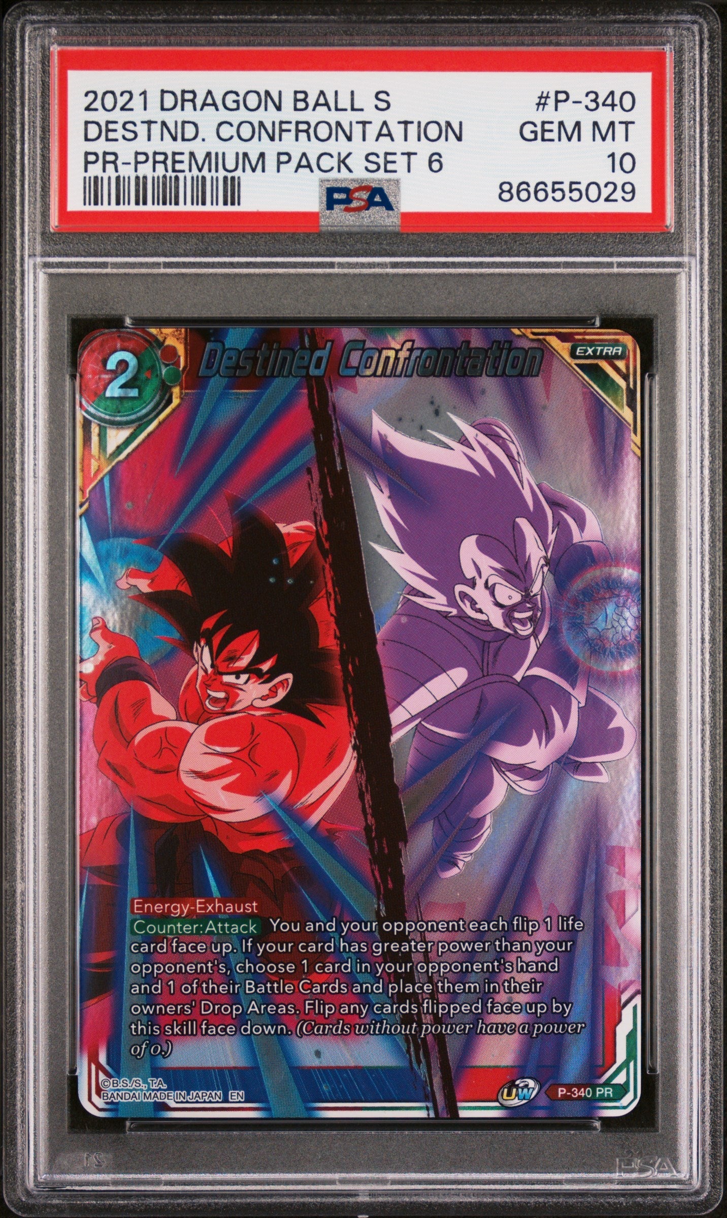 2021 DRAGON BALL SUPER DESTND. CONFRONTATION #P-340 - PSA 10