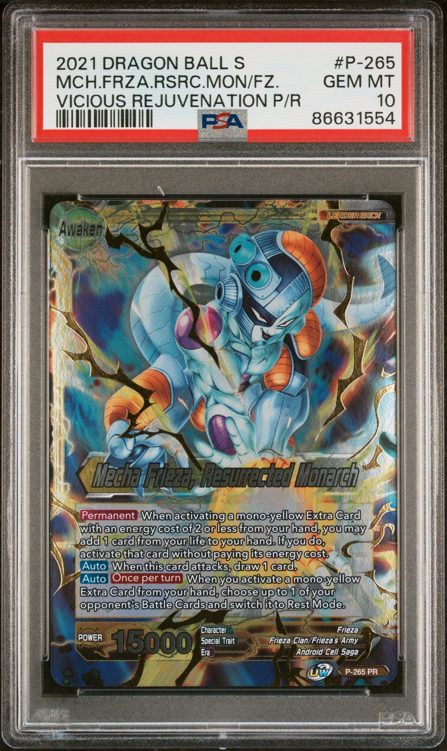 2021 DRAGON BALL SUPER UNISON WARRIOR  MCH FRIEZA, RSC MNRCH #P-265 - PSA 10