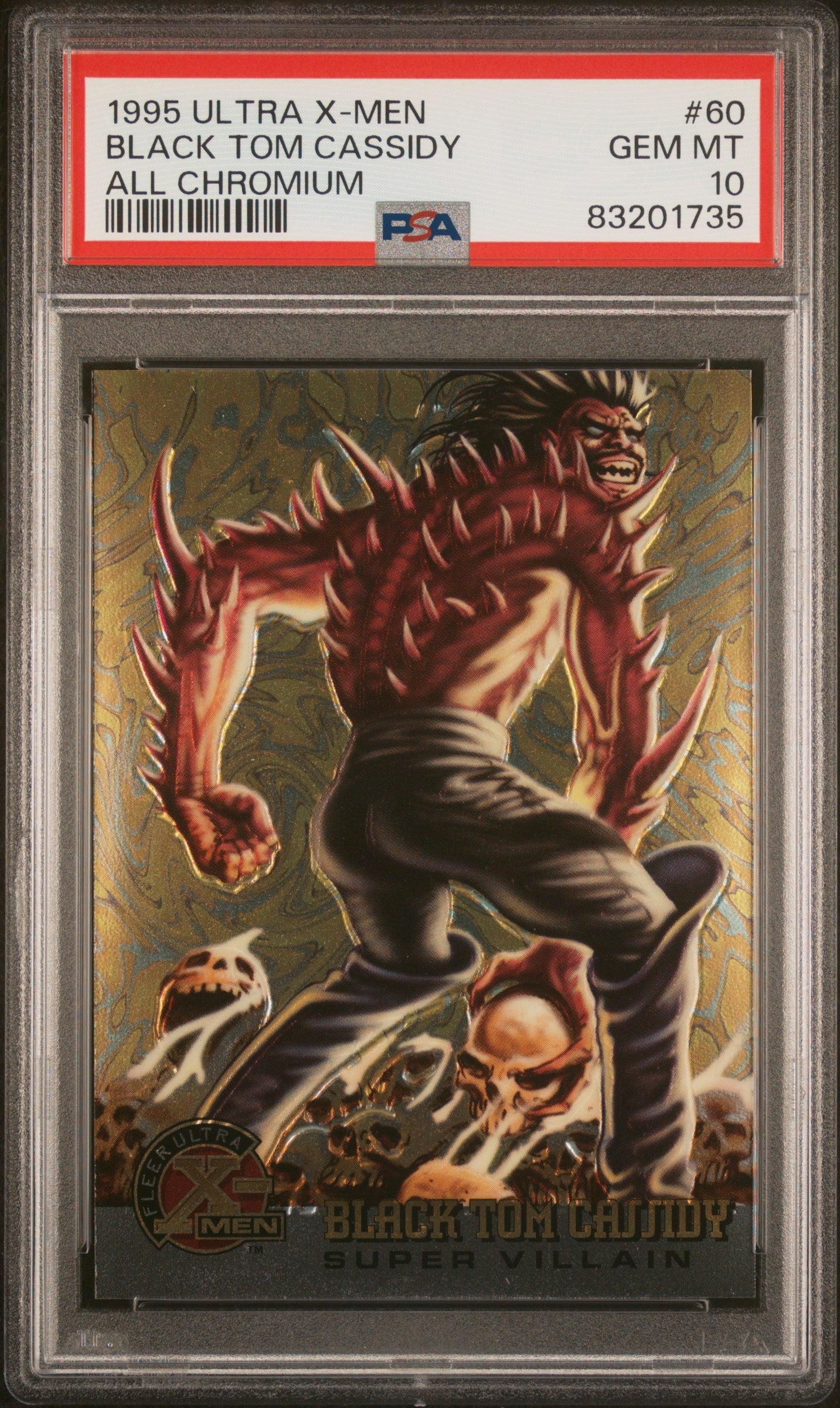 1995 ULTRA X-MEN ALL CHROMIUM BLACK TOM CASSIDY ALL CHROMIUM #60 - PSA 10