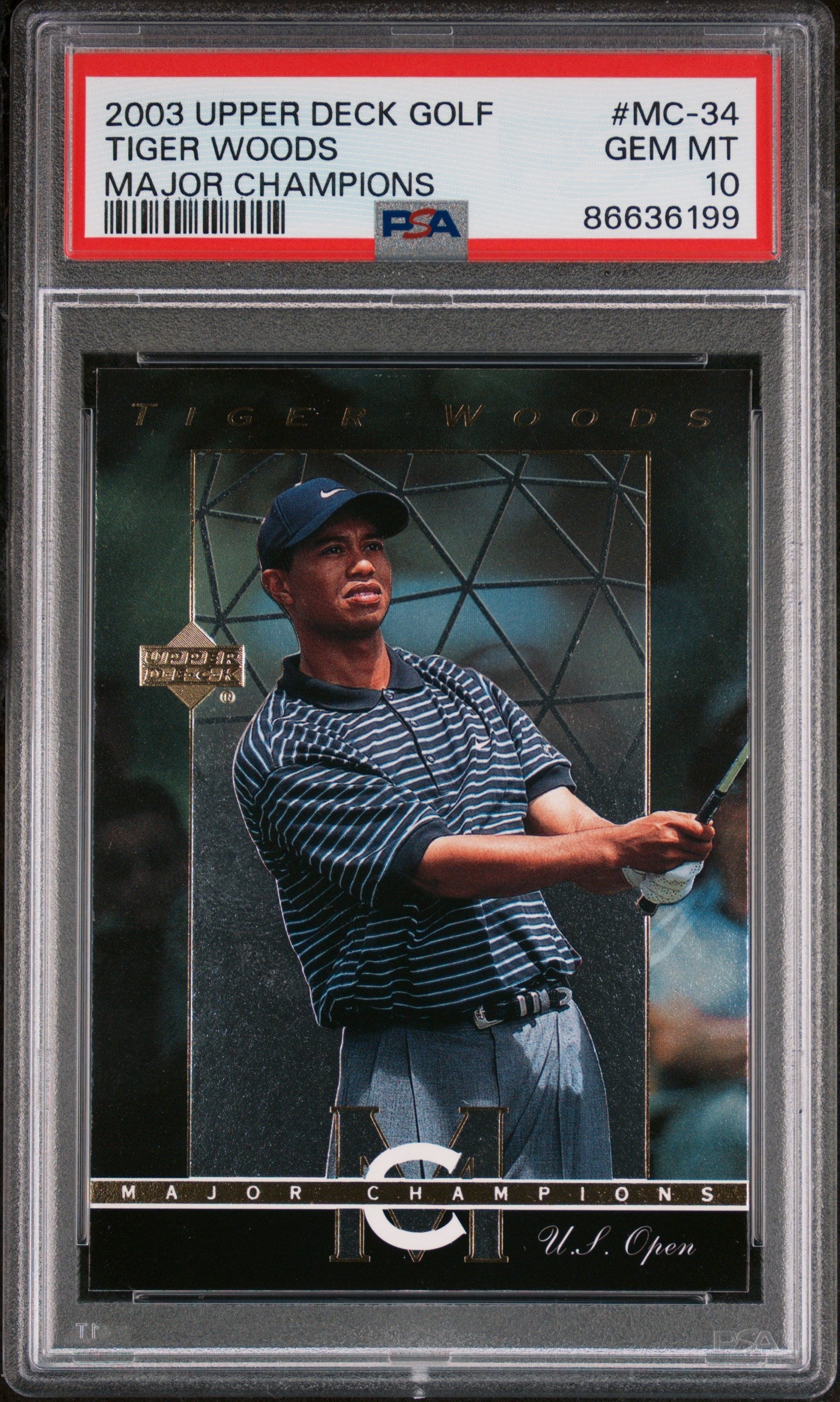 2003 UPPER DECK MAJOR CHAMPIONS TIGER WOODS #MC-34 - PSA 10