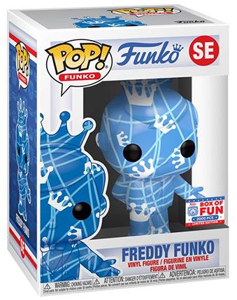 Freddy Funko (Blue & White w/ Stripes, Artist Series) SE - 2021 Fundays Games Funko Fundays Box of Fun/2000 Made