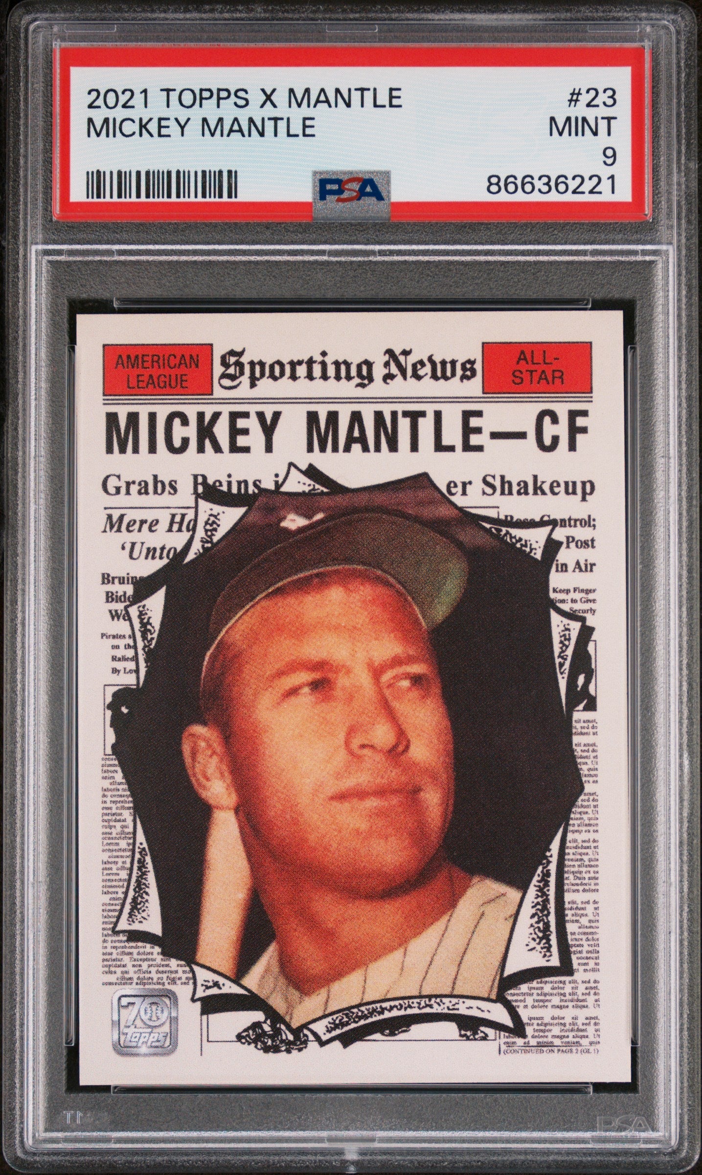 2021 TOPPS X MICKEY MANTLE COLLECTION #23 - PSA 9