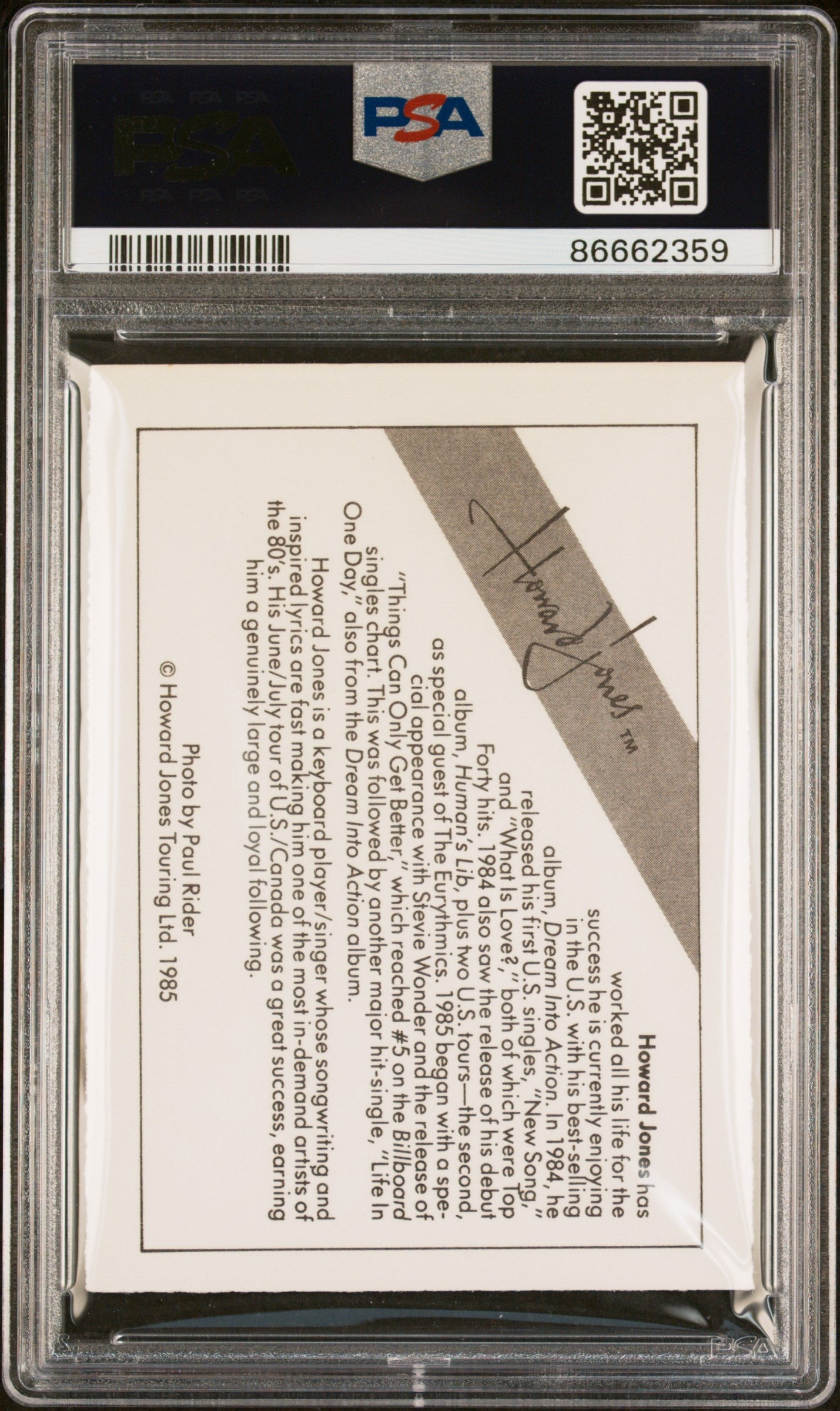 1985 WONDER BREAD ROCK STARS HOWARD JONES ROCK STARS # - PSA 8