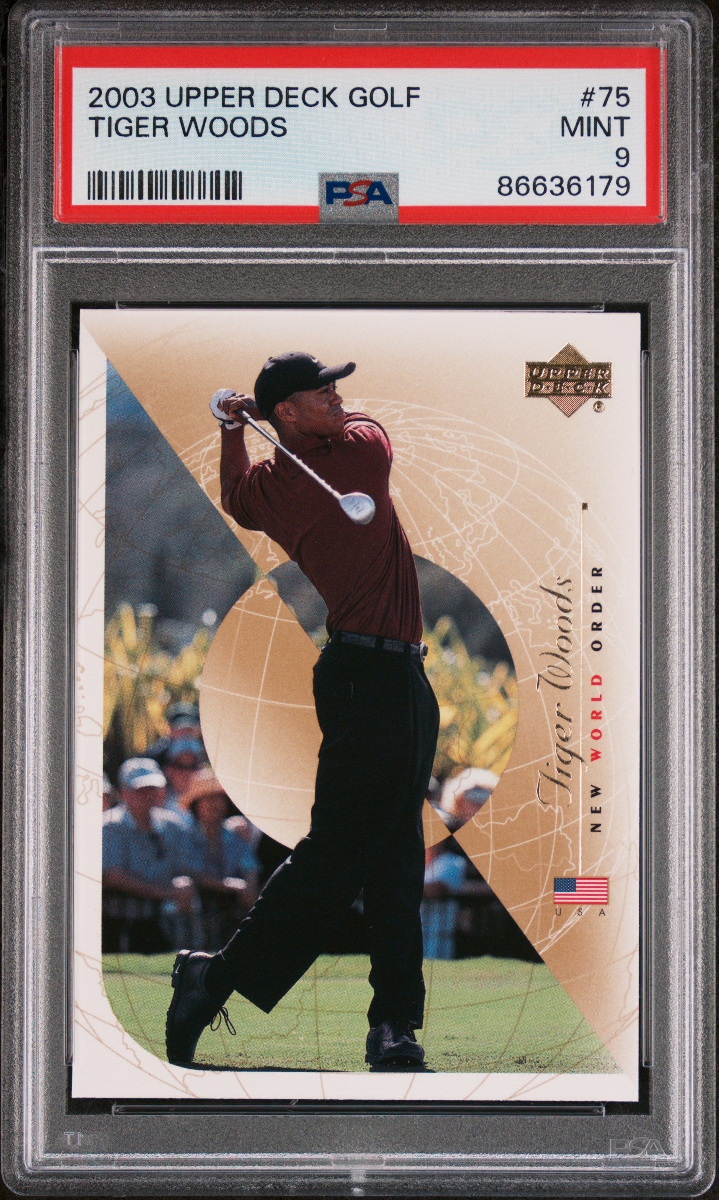 2003 UPPER DECK GOLF TIGER WOODS  #75 - PSA 9